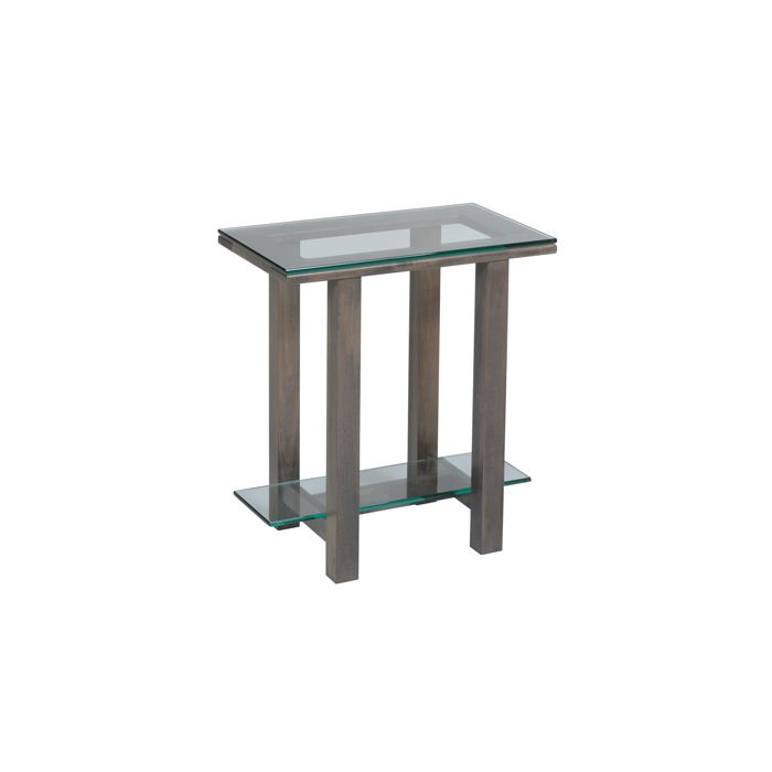 Hilton Chairside Table with Glass Top