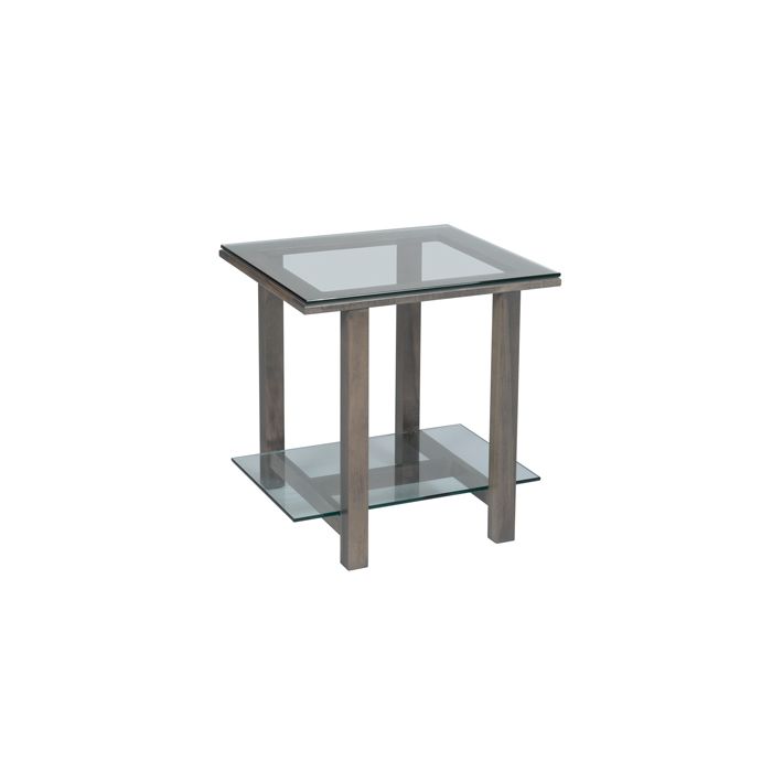 Hilton End Table with Glass Top