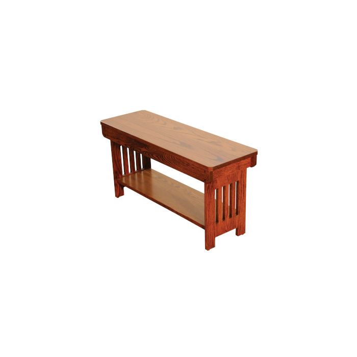 Mission Bench with Shelf