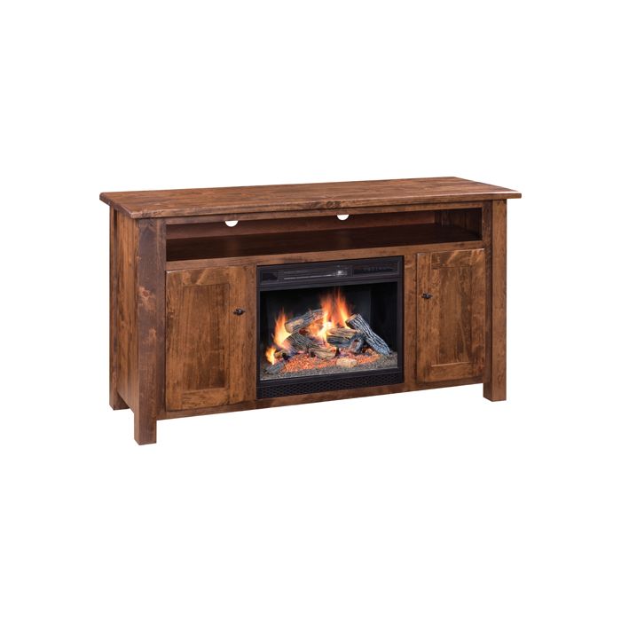 Barn Floor Fireplace TV Stand