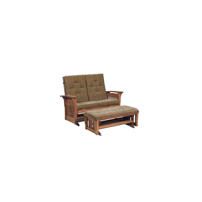 Bow Arm Slat Loveseat Glider
