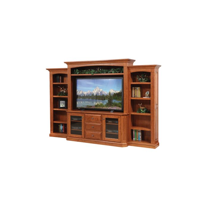 Buckingham Entertainment Center with Side Bookcases