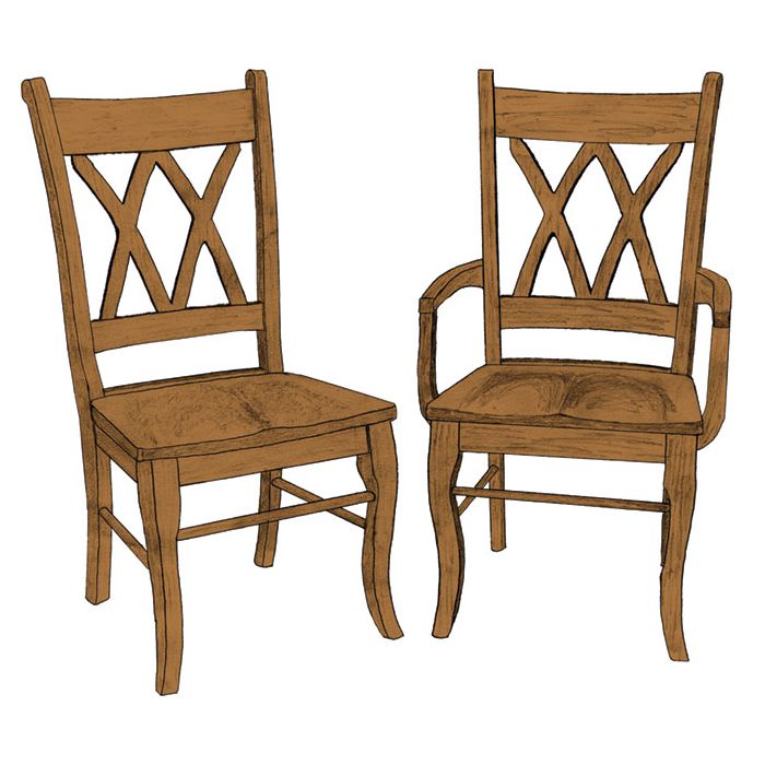 Double X Arm & Side Chair (Desk Chair option available)