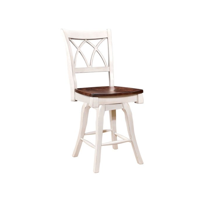 Double X Back 24" Swivel Bar Stool