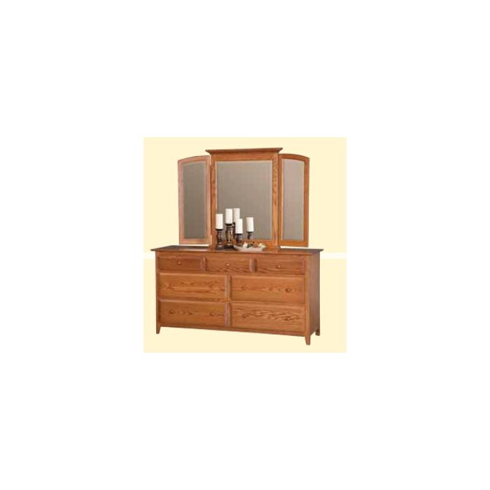 English Shaker Tri-View Mirror Beveled