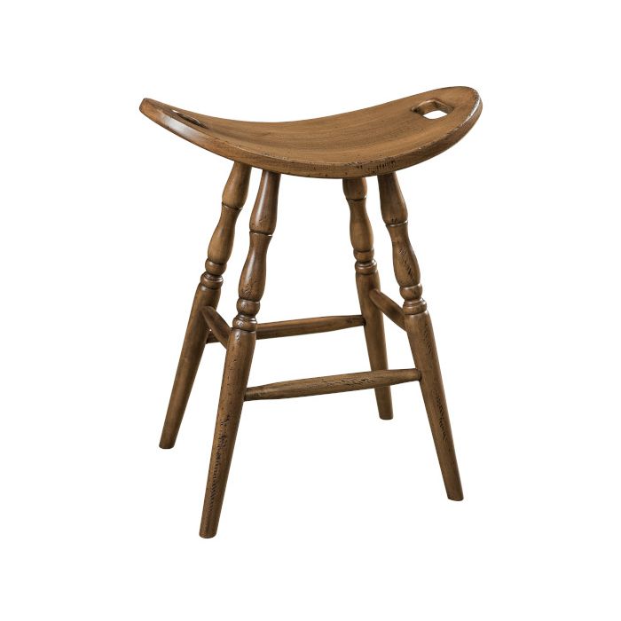 Saddle Stationary Bar Stool