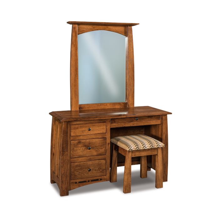 Boulder Creek 4 Drawer Vanity Dresser & Mirror W/ Bench