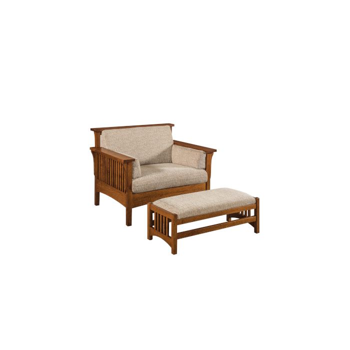Highback Slat Chair & Footstool