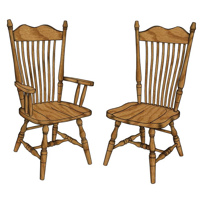 Hoosier Arm & Side Chair (Desk Chair option available)