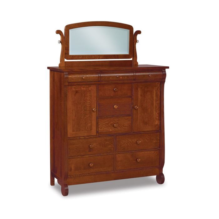 Old Classic Sleigh His & Hers Chest W/ Mirror