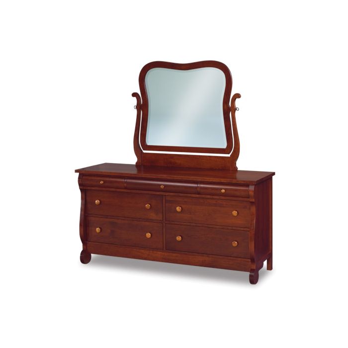 Old Classic Sleigh 7 Drawer Dresser & Mirror
