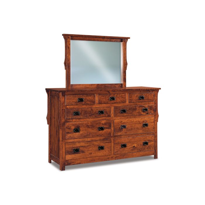 Stick Mission 9 Drawer Mule Dresser & Mirror