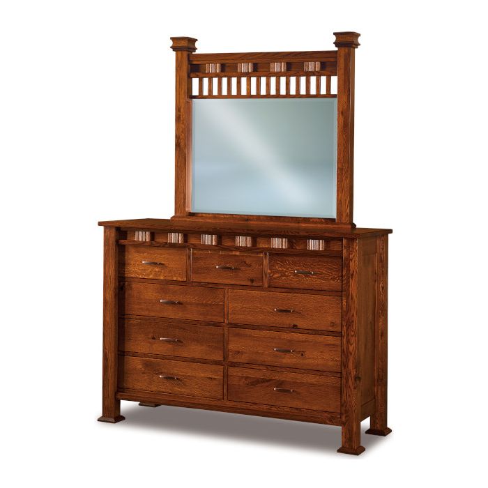 Sequoyah 9 Drawer Dresser & Mirror