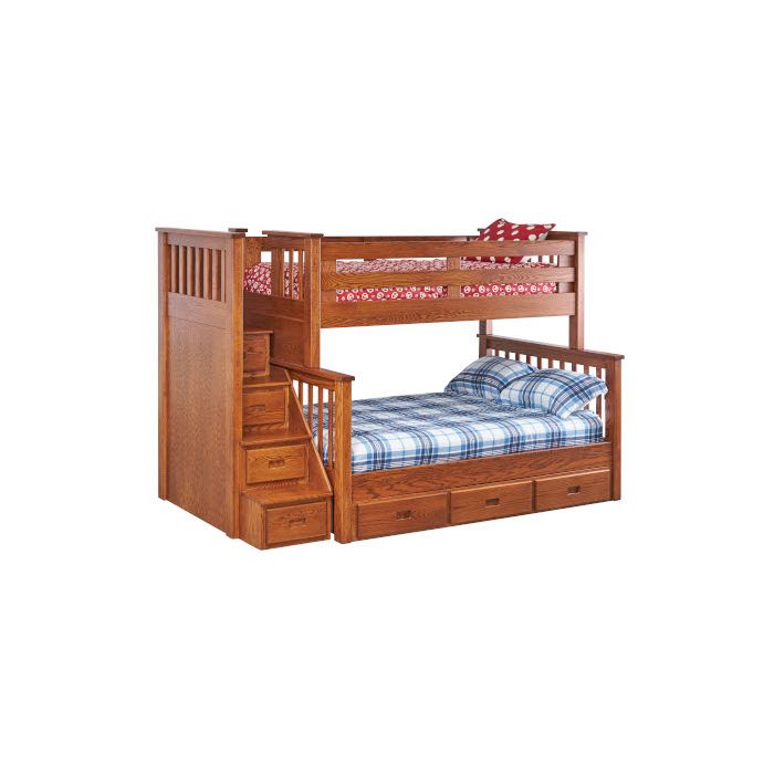 Millers Mission Twin/Full Bunk Bed W/ Steps & Storage