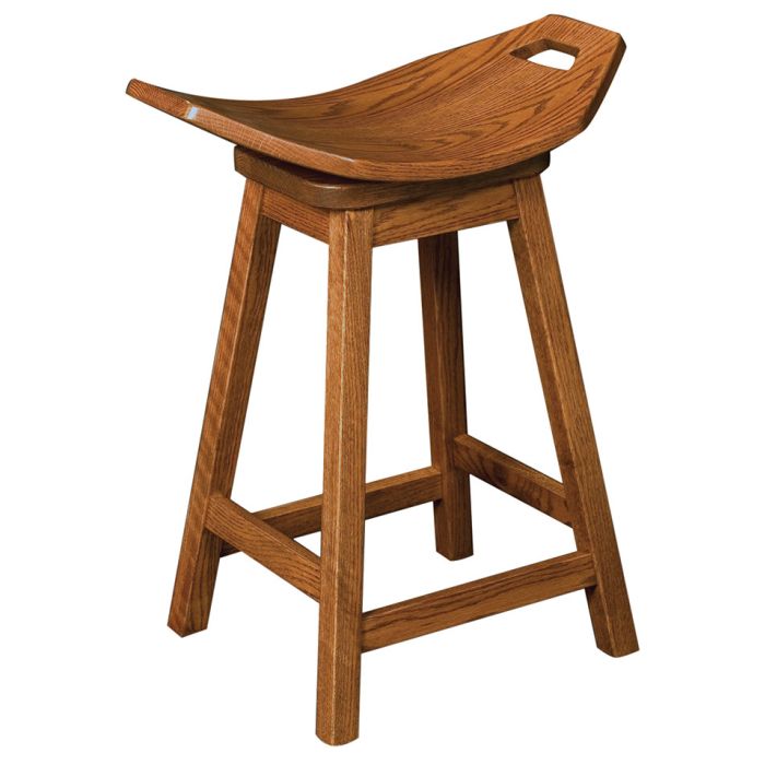 24" Mission Swivel Saddle Stool