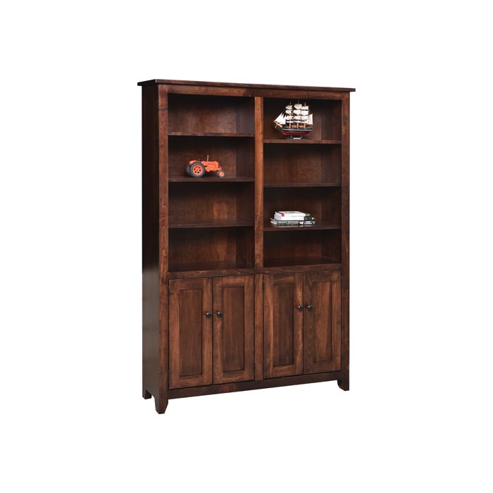 48" Modern Mission Bookcase With Doors