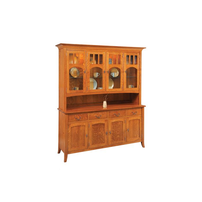 Old World Hutch 4-Door China Cabinet