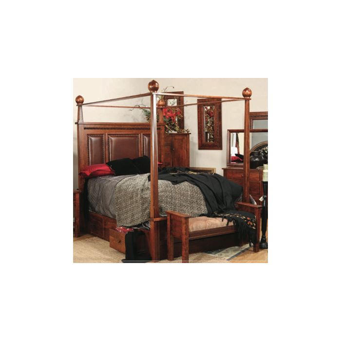 Pittsburg Canopy Bed w/ Storage Rail