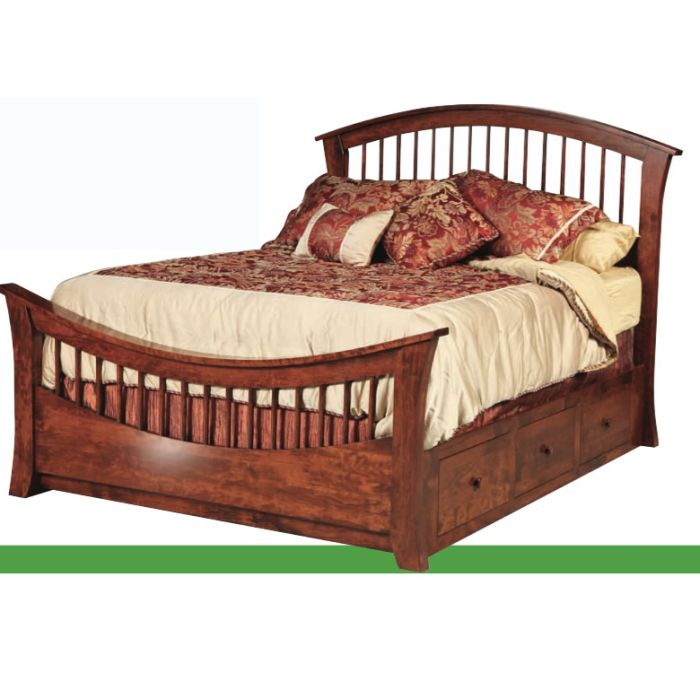Richmond Bed w/ Storage Rail