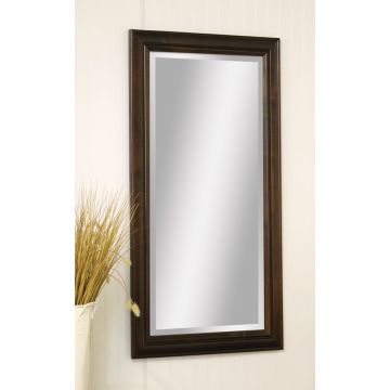Beveled mirrors are standard