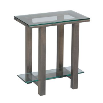 Hilton Chairside Table with Glass Top