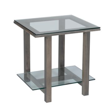 Hilton End Table with Glass Top