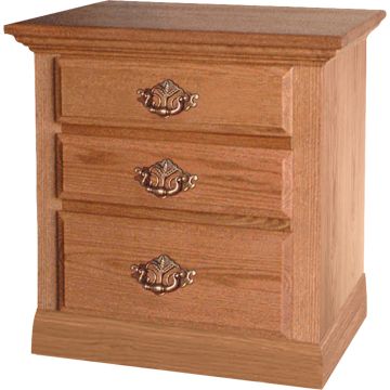 Traditional 3-Drawer Night Stand