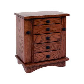 Winged Mission Dresser Top Jewelry Cabinet