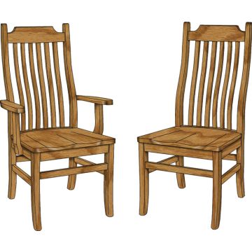 46C Mission 6-Slat Arm & Side Chair (Desk Chair option available)