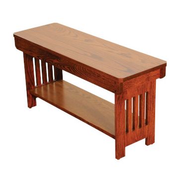 Mission Bench with Shelf