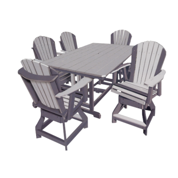 Counter Height Rectangle Table & Swivel Chairs