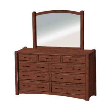 Arched 9 Drawer Dresser