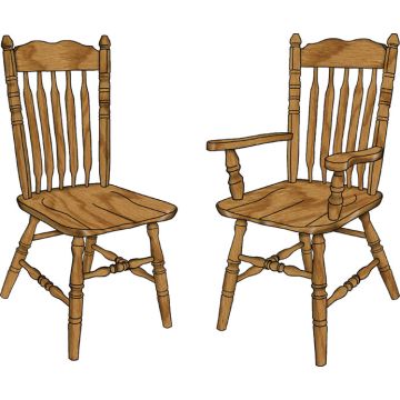 Bent Cattail Arm & Side Chair (Desk Chair option available)