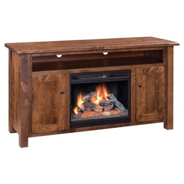 Barn Floor Fireplace TV Stand