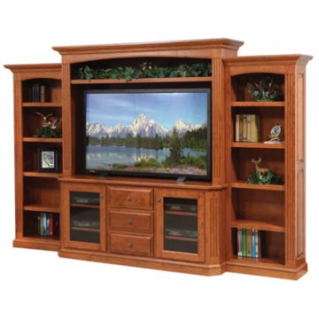 Buckingham Entertainment Center with Side Bookcases