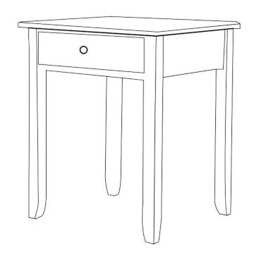 Bradford 1 Drawer Bedside Table