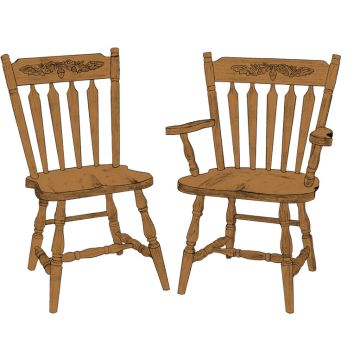 Colonial Arrow Arm & Side Chair 