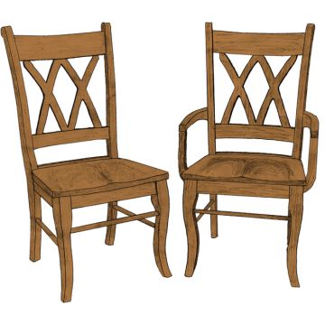 Double X Arm & Side Chair (Desk Chair option available)