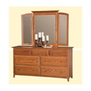 English Shaker Tri-View Mirror Beveled