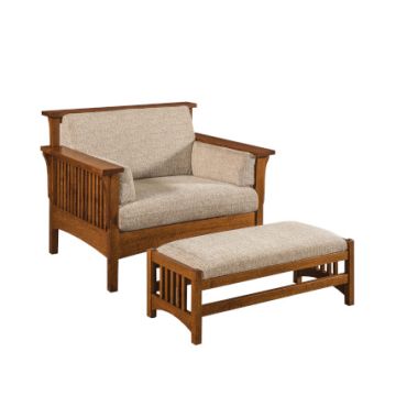 Highback Slat Chair & Footstool