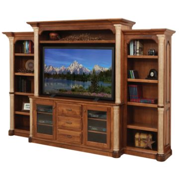Jefferson Entertainment with Side Bookcases