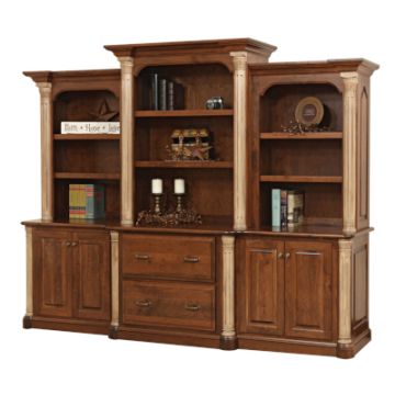 Jefferson 98" Base Desk & 3-Piece Hutch