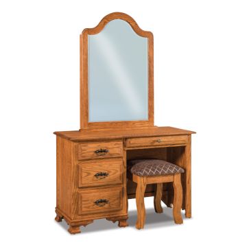 Heritage 4 Drawer Vanity Dresser & Mirror W/ Bench
