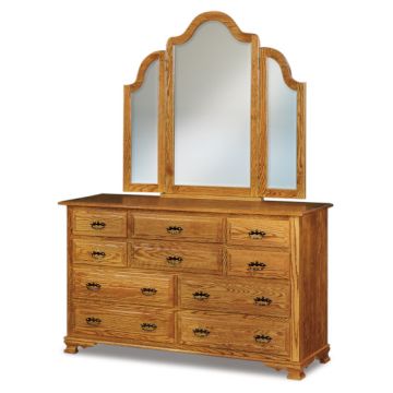Heritage 10 Drawer Dresser & Mirror