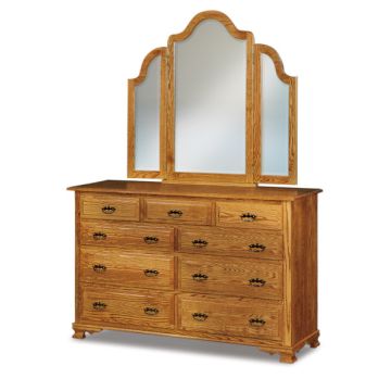 Heritage 9 Drawer Dresser & Mirror