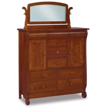 Old Classic Sleigh His & Hers Chest W/ Mirror