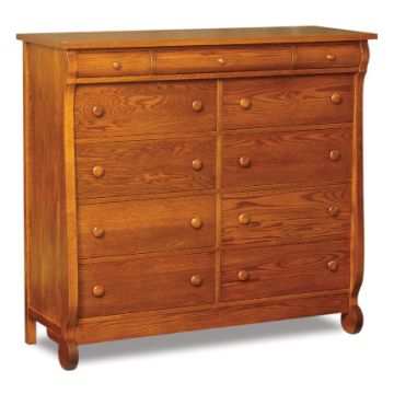 Old Classic Sleigh 11 Drawer Double Dresser