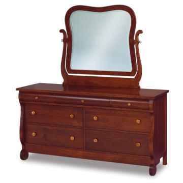 Old Classic Sleigh 7 Drawer Dresser & Mirror