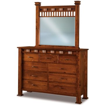 Sequoyah 9 Drawer Dresser & Mirror