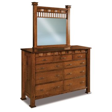 Sequoyah 9 Drawer Dresser & Mirror